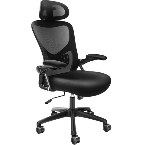 Silla de oficina VEVOR con soporte lumbar ajustable, silla de escritorio ergonómica de respaldo alto con reposacabezas ajustable,  ergonómica con reposabrazos