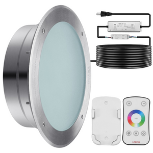 VEVOR Luz LED para piscina de 120 V CA 10 pulgadas 40 W RGBW con control remoto con cable de 100 pies IP68