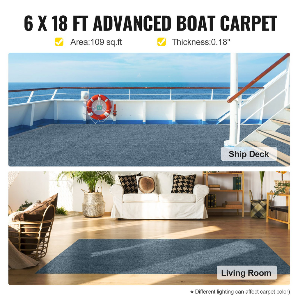 VEVOR Alfombra marina gris de 1,80 x 5,49 m para barco