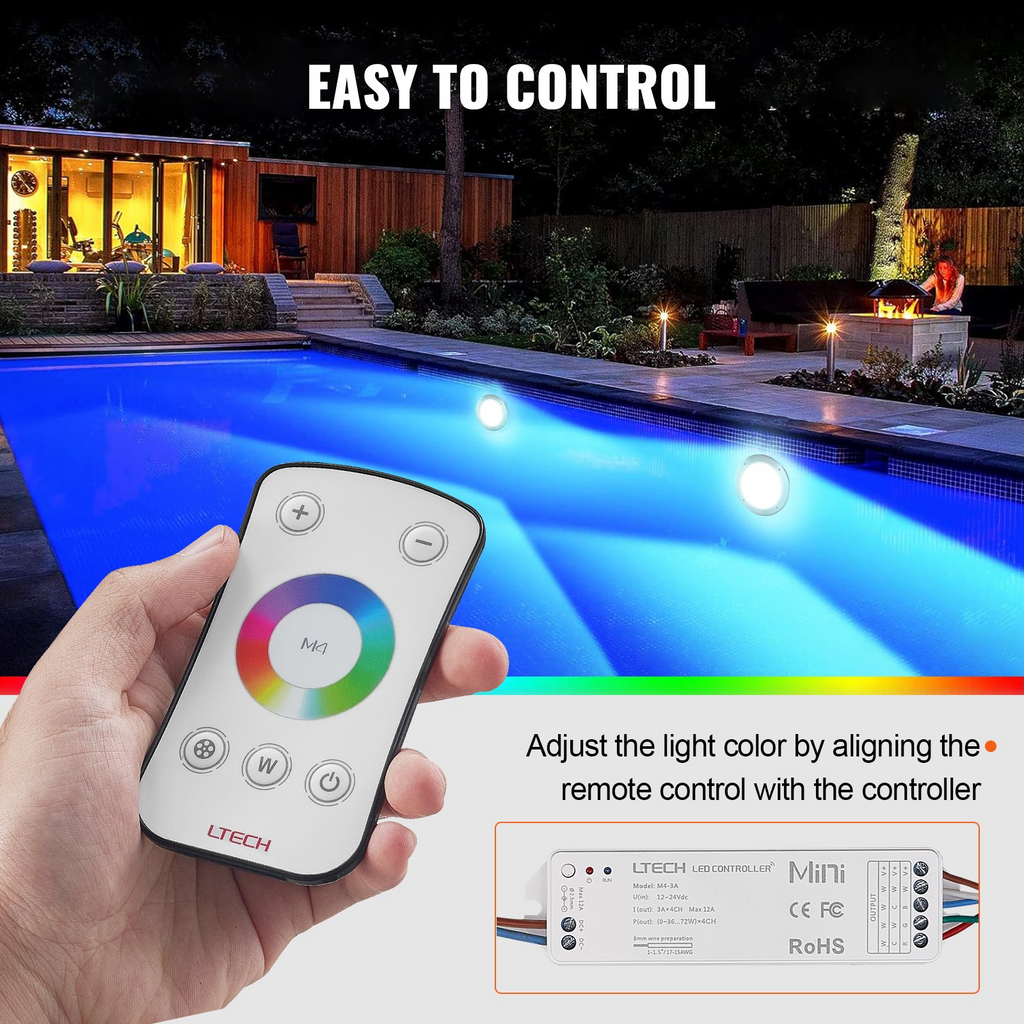 VEVOR Luz LED para piscina de 12 V 10 pulgadas, 40 W