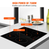 Cocina eléctrica VEVOR 4 quemadores placa de inducción de 30'' placa de cocina magnética incorporada de 7500 W