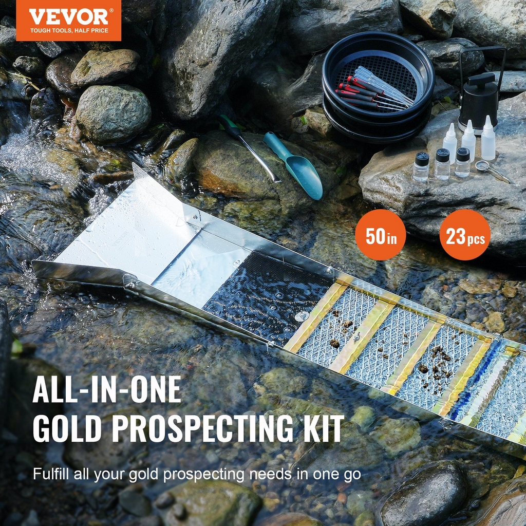 VEVOR - Kit de lavado de oro con caja de compuerta plegable de 50 pulgadas