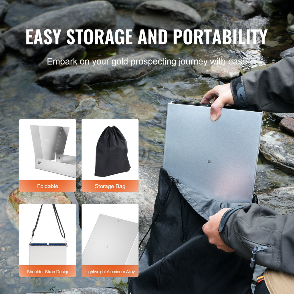 VEVOR - Kit de lavado de oro con caja de compuerta plegable de 50 pulgadas