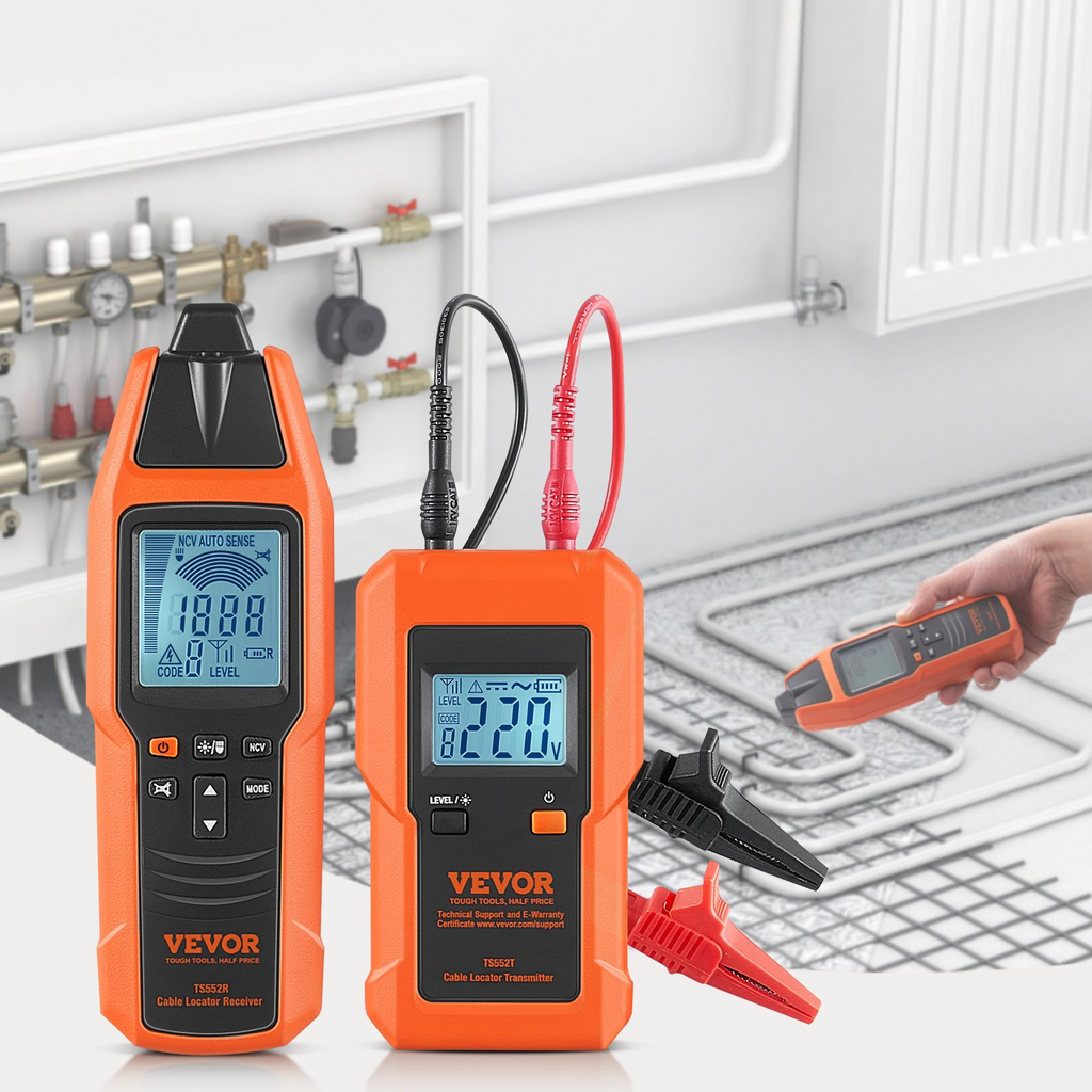 Localizador de cables subterráneos VEVOR profundidad de detección máxima de 3 pies de 12 a 600 V