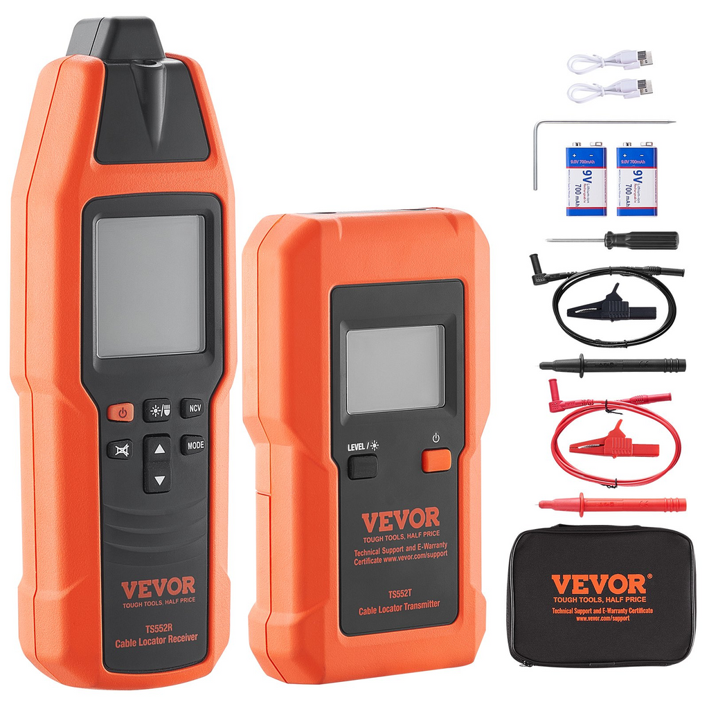 Localizador de cables subterráneos VEVOR profundidad de detección máxima de 3 pies de 12 a 600 V