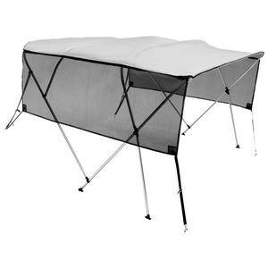 VEVOR - Cubierta para bote con toldo Bimini de 4 arcos paredes laterales de malla desmontables de poliéster 600D con marco de aleación de aluminio de 1