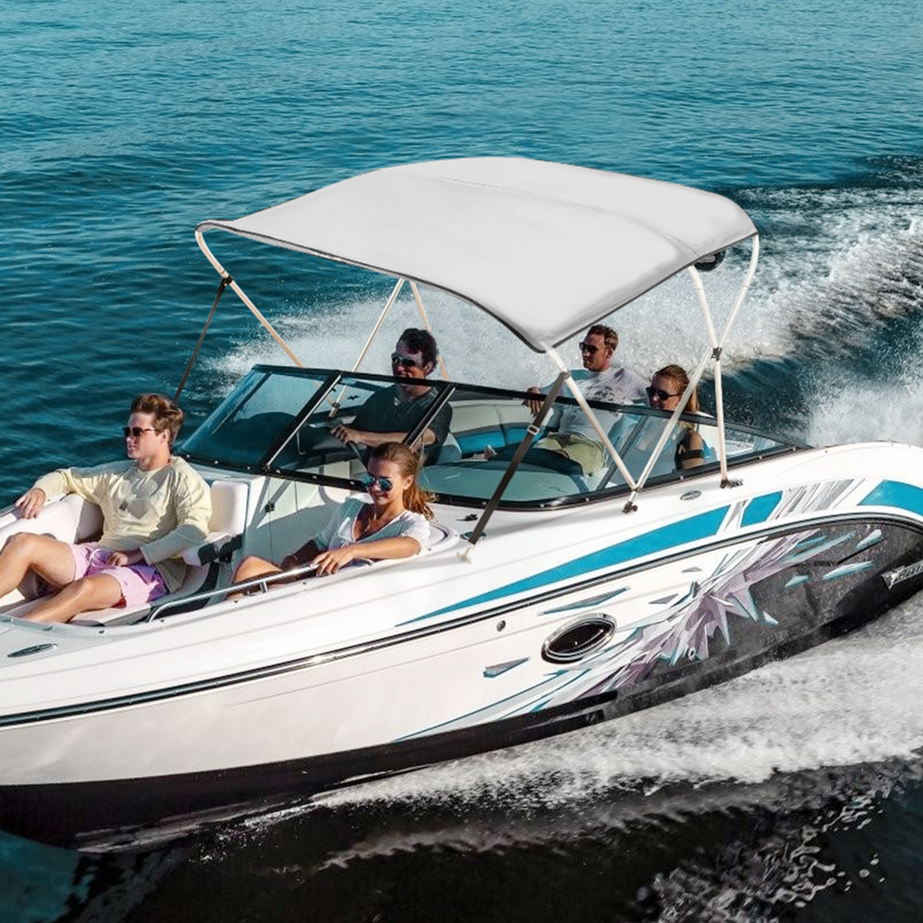 VEVOR - Cubierta para bote con toldo Bimini de 3 arcos toldo de poliéster 900D con marco de aleación de aluminio de 1"