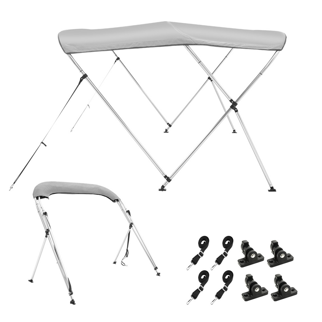 VEVOR - Cubierta para bote con toldo Bimini de 3 arcos toldo de poliéster 900D con marco de aleación de aluminio de 1"