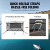 VEVOR - Cubierta para bote con toldo Bimini de 3 arcos paredes laterales de malla desmontables de poliéster 600D