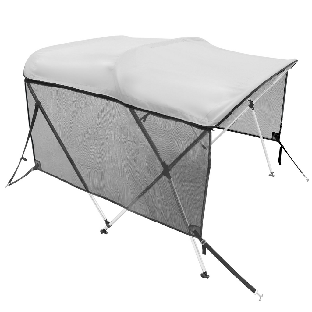 VEVOR - Cubierta para bote con toldo Bimini de 3 arcos paredes laterales de malla desmontables de poliéster 600D
