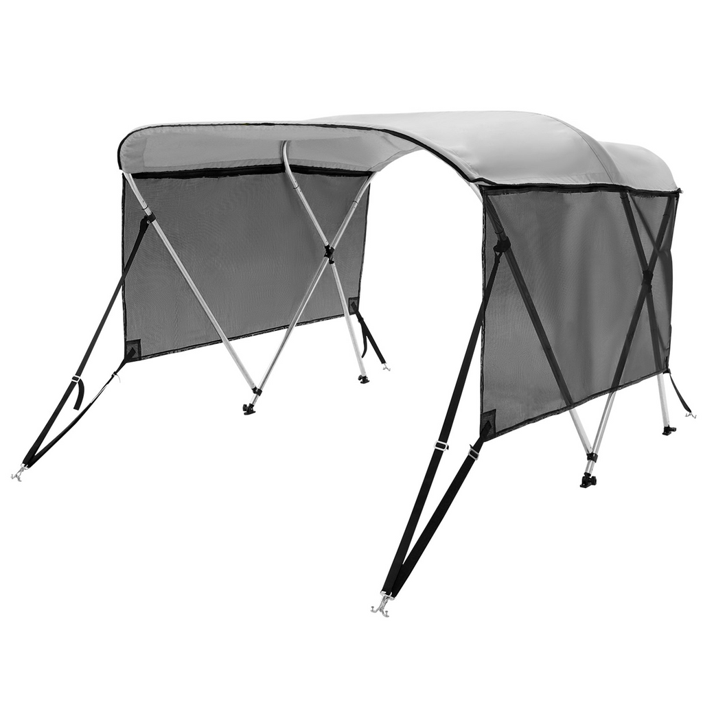 VEVOR - Cubierta para bote con toldo Bimini de 3 arcos paredes laterales de malla desmontables de poliéster 600D