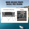 VEVOR - Cubierta para bote con toldo de poliéster de 4 arcos 600D con marco de aleación de aluminio de 1"
