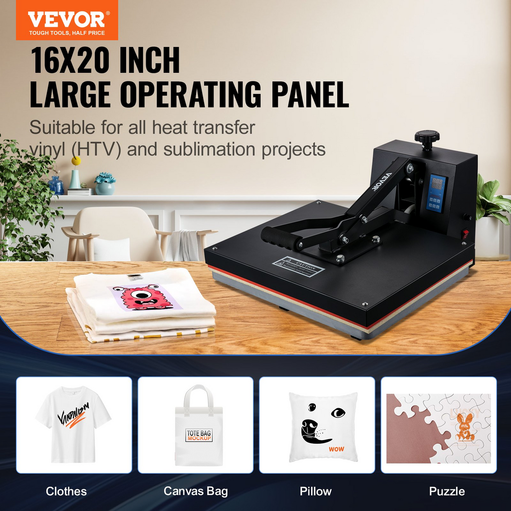 Prensa térmica de 16 x 20 pulgadas 1700 W de potencia