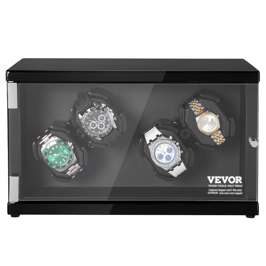 Watch Winder para 4 relojes automáticos para hombres y mujeres, con 2 motores