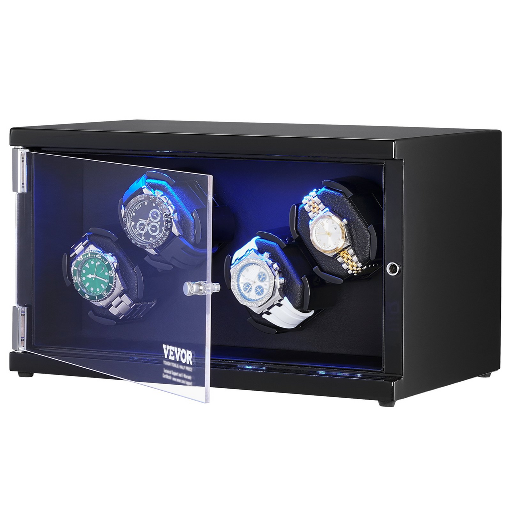 Watch Winder para 4 relojes automáticos para hombres y mujeres, con 2 motores