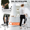 VEVOR Taburete de 1 peldaño con capacidad para 330 libras altura ajustable en 3 niveles con asa