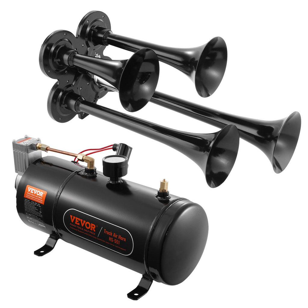 Kit de bocinas de tren VEVOR 150 dB compresor de aire de 12 V y 120 psi tanque de 0,8 galones/3 L