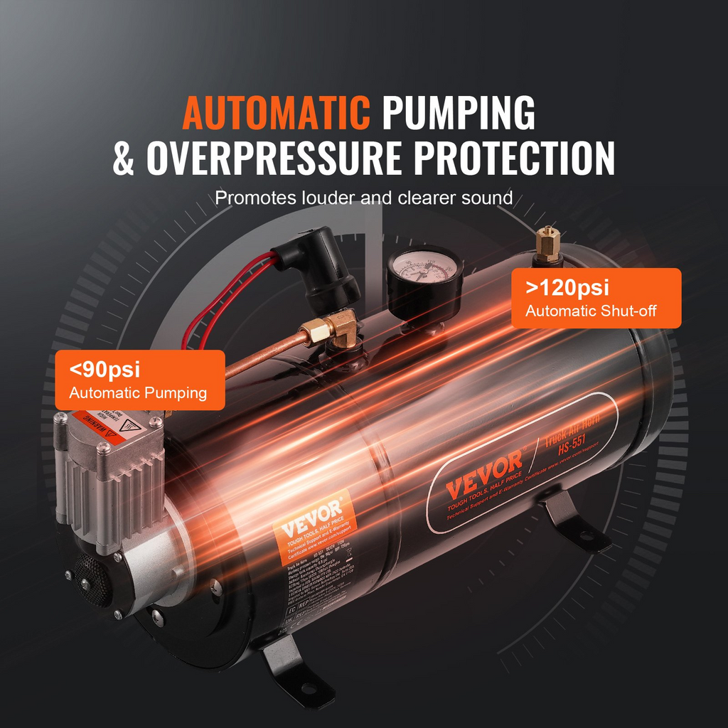Compresor de aire VEVOR de 12 V con tanque de 0,8 galones/3 L c120 psi