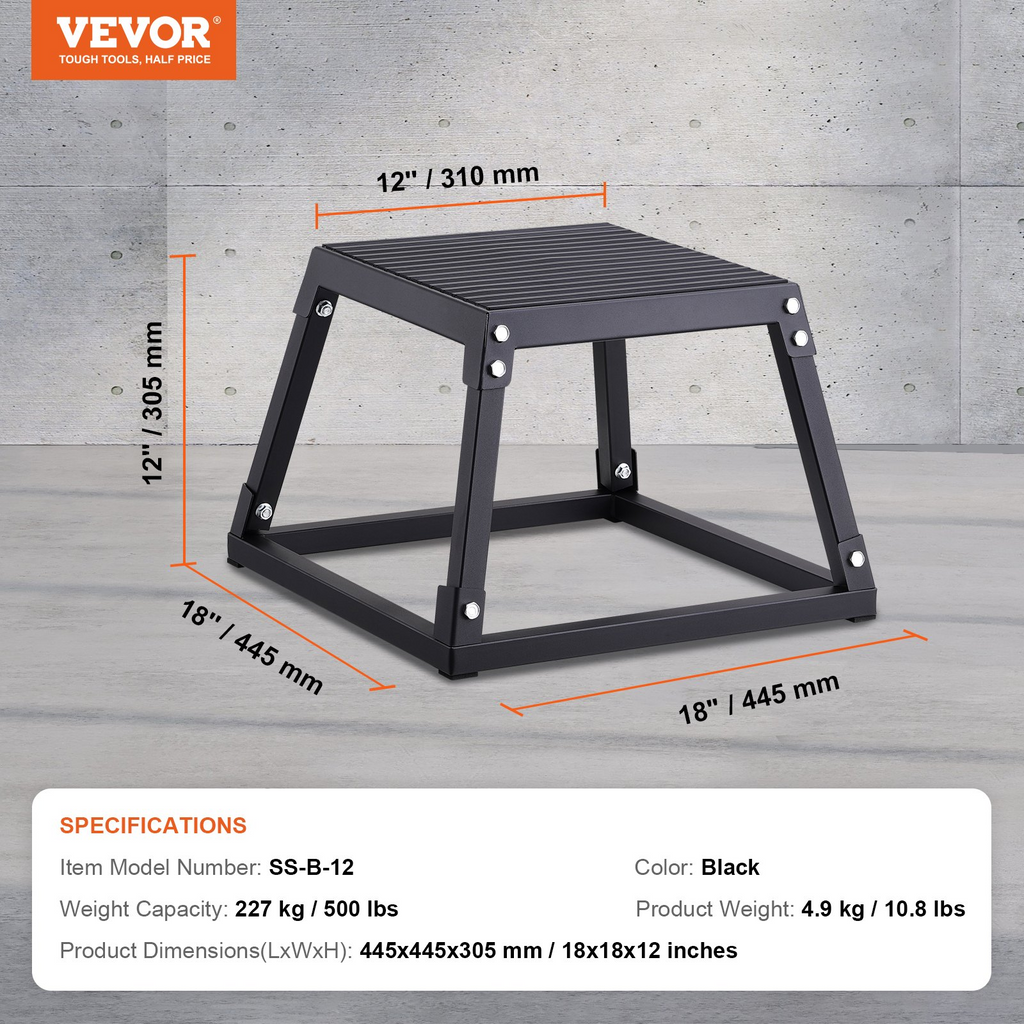 VEVOR Caja de salto pliométrica de 12 pulgadas
