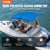 VEVOR - Cubierta para bote con toldo Bimini de 3 arcos de poliéster 900D con marco de aleación de aluminio de 1"
