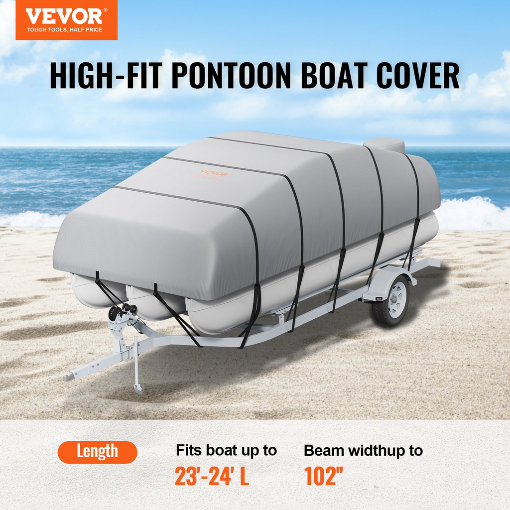 Funda para pontón de 23 a 24 pies impermeable remolcable tejido Oxford de PU de grado marino 800D