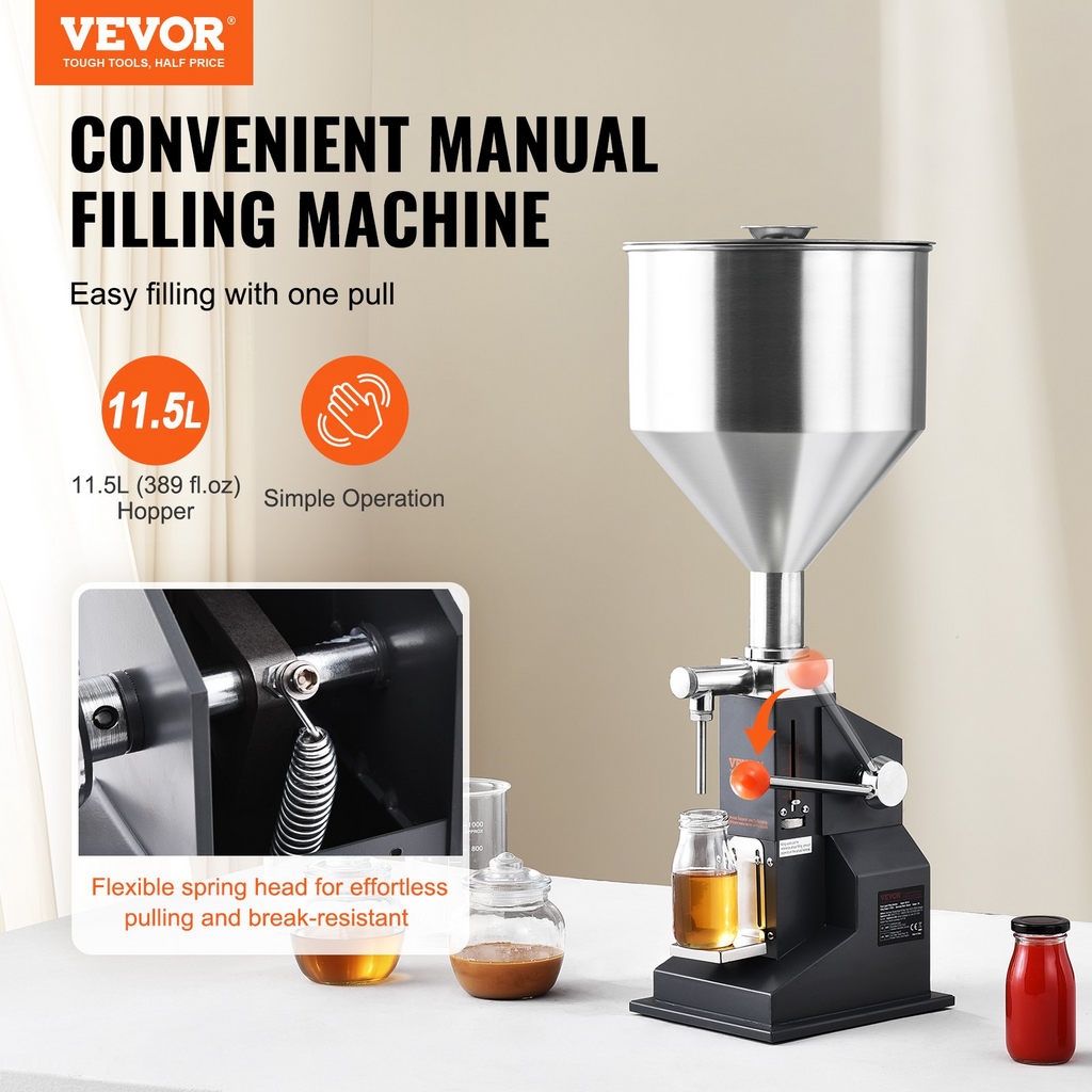 Máquina llenadora manual de líquidos en pasta VEVOR llenadora de botellas de 5 a 100 ml