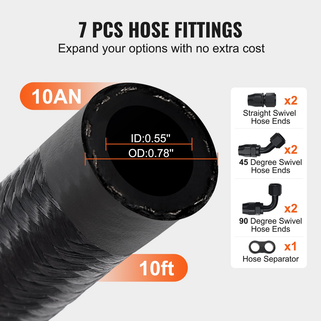 Kit de línea de combustible VEVOR 10AN de 10 pies