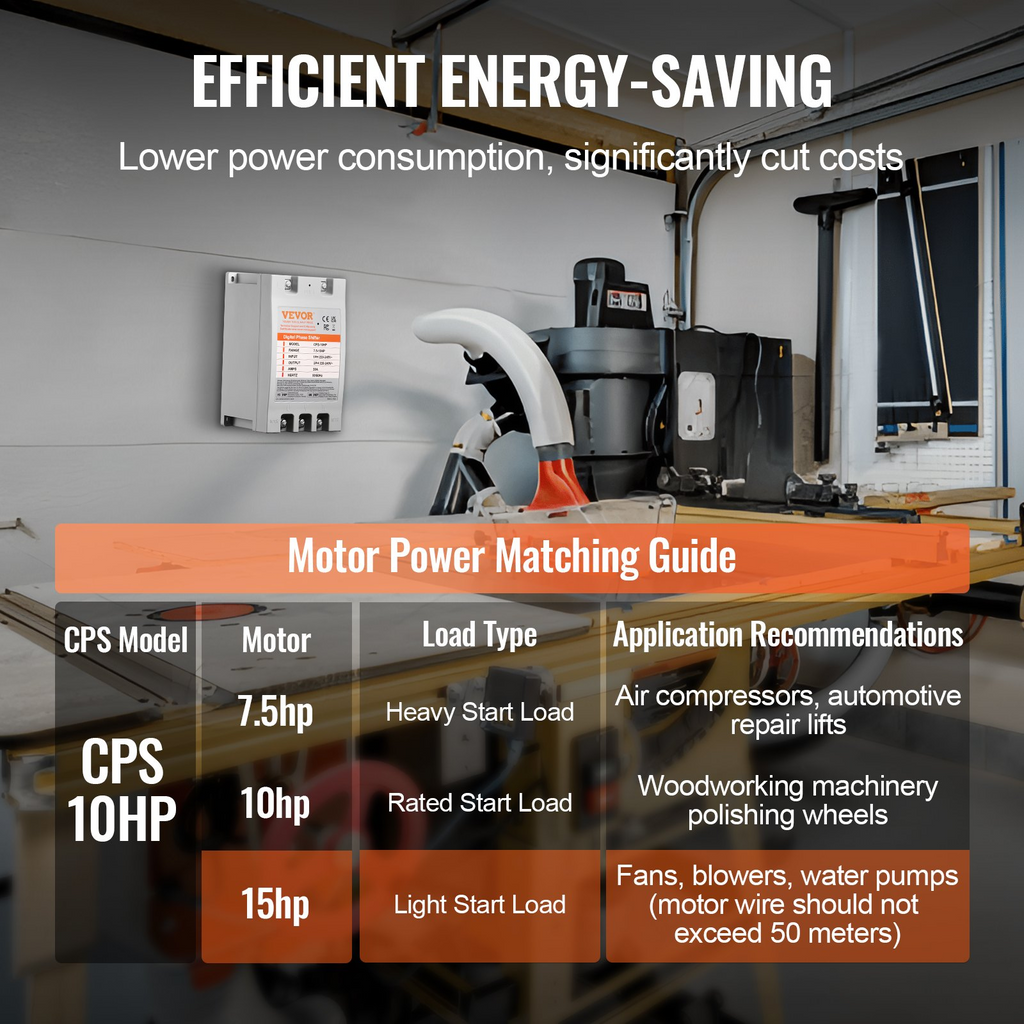 Convertidor monofásico a trifásico de 10 HP 30 A 220 V de 220 V a 240 V