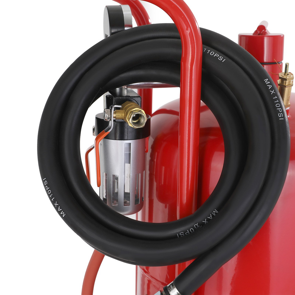 Máquina de chorro de arena VEVOR de 10 galones/40 l equipada con válvula de cierre de boquilla manómetro boquilla de cerámica ruedas de goma chorro de arena potente portátil