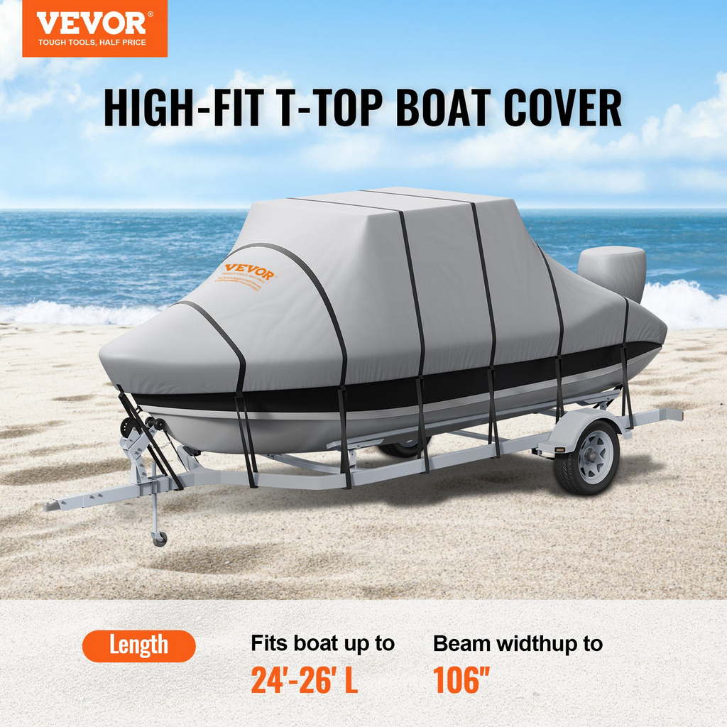 Cubierta impermeable para barco remolcable de 24'-26' PU Oxford de grado marino 600D
