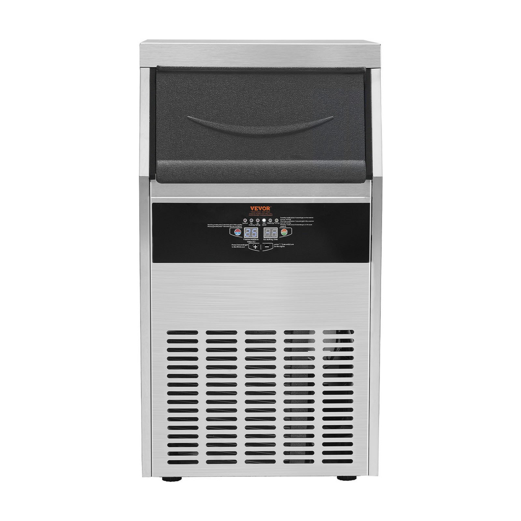 VEVOR Máquina para hacer hielo comercial 130 lb/24 h con capacidad de almacenamiento de 33 lb