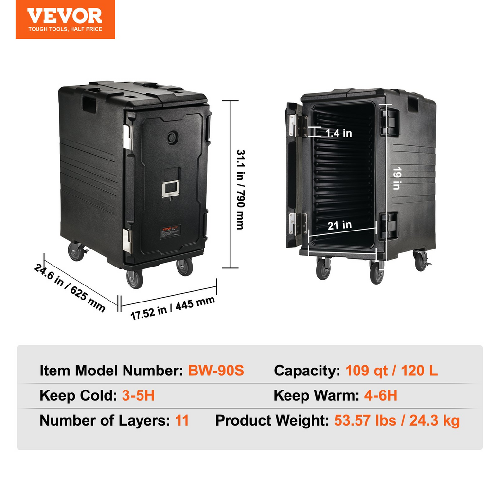 Caja térmica para alimentos de 109 qt para catering
