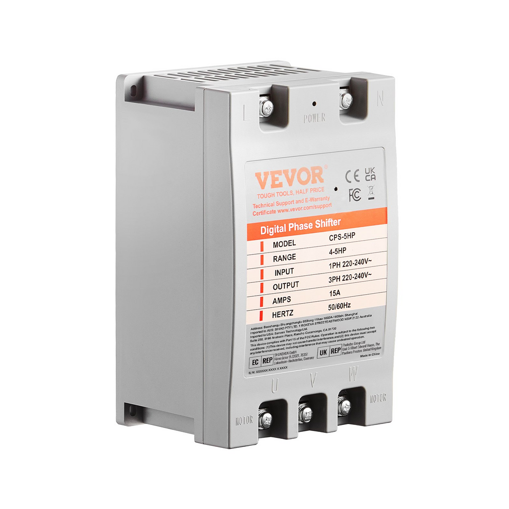 Convertidor monofásico a trifásico de 5 HP 15 A 220 V a 240 V