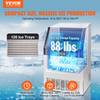 VEVOR Máquina para fabricar hielo comercial 265 lb/24 h capacidad de almacenamiento de 88 lb