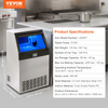 VEVOR Máquina para fabricar hielo comercial 265 lb/24 h capacidad de almacenamiento de 88 lb