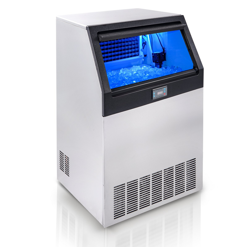VEVOR Máquina para fabricar hielo comercial 265 lb/24 h capacidad de almacenamiento de 88 lb
