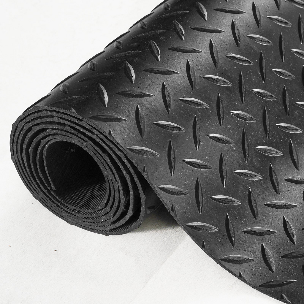VEVOR - Rollo de suelo de caucho con placa de diamante 3 mm x 4 pies x 10 pies para garaje
