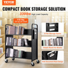 Carrito para libros con ruedas 150 kg 39,4 x 20,1 x 49,2 in con ruedas bloqueables de 10 cm