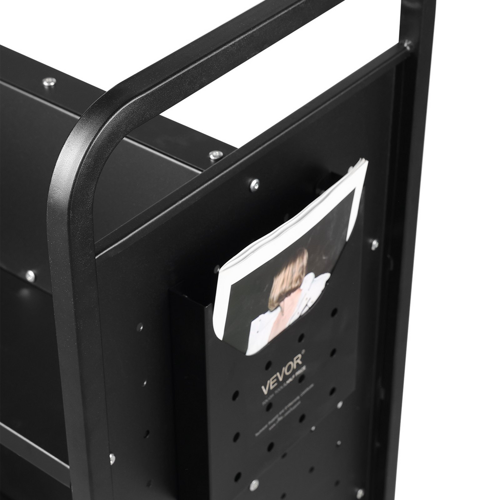 Carrito para libros con ruedas 150 kg 39,4 x 20,1 x 49,2 in con ruedas bloqueables de 10 cm