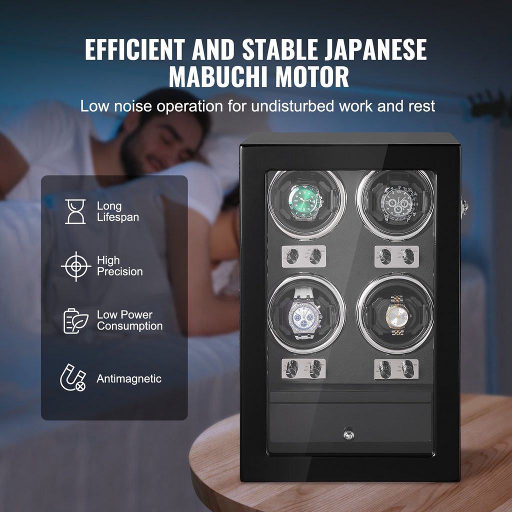 VEVOR Watch Winder para 4 relojes automáticos para hombres y mujeres con 4 motores