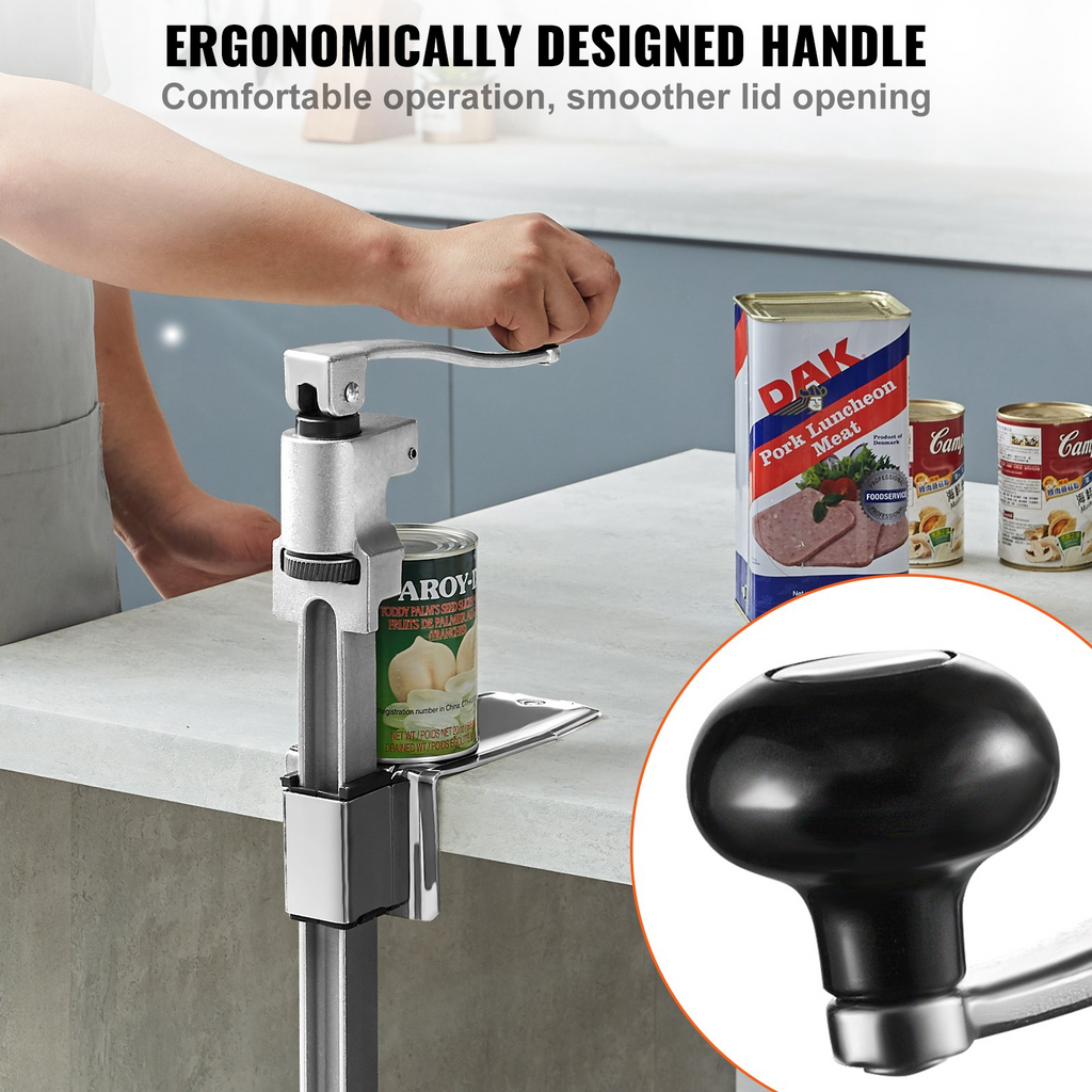 Abrelatas manual para latas grandes altura ajustable de hasta 11,8" de alto