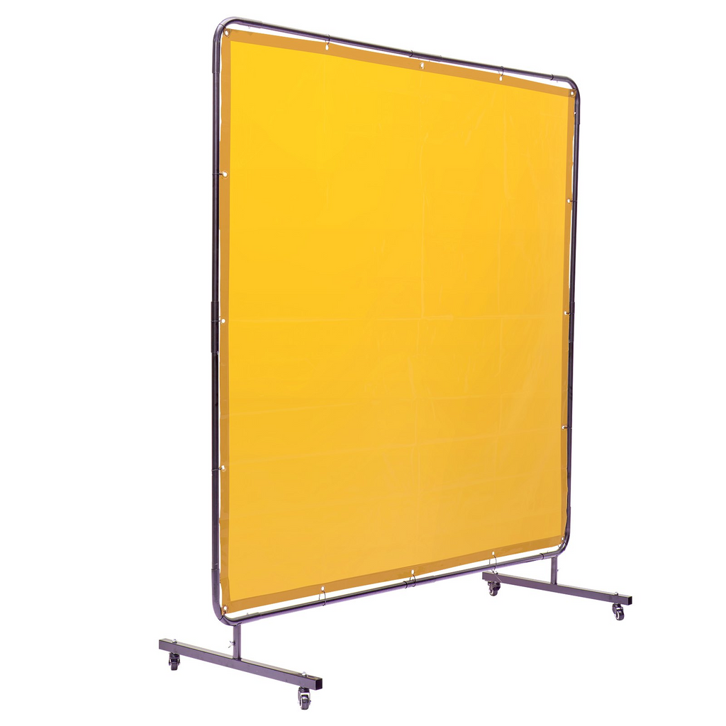Pantalla de soldadura VEVOR con marco de 6' x 6' con 4 ruedas giratorias (2 bloqueables)