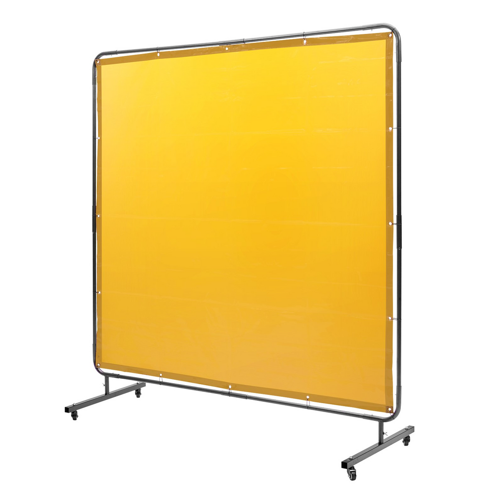 Pantalla de soldadura VEVOR con marco de 6' x 6' con 4 ruedas giratorias (2 bloqueables)