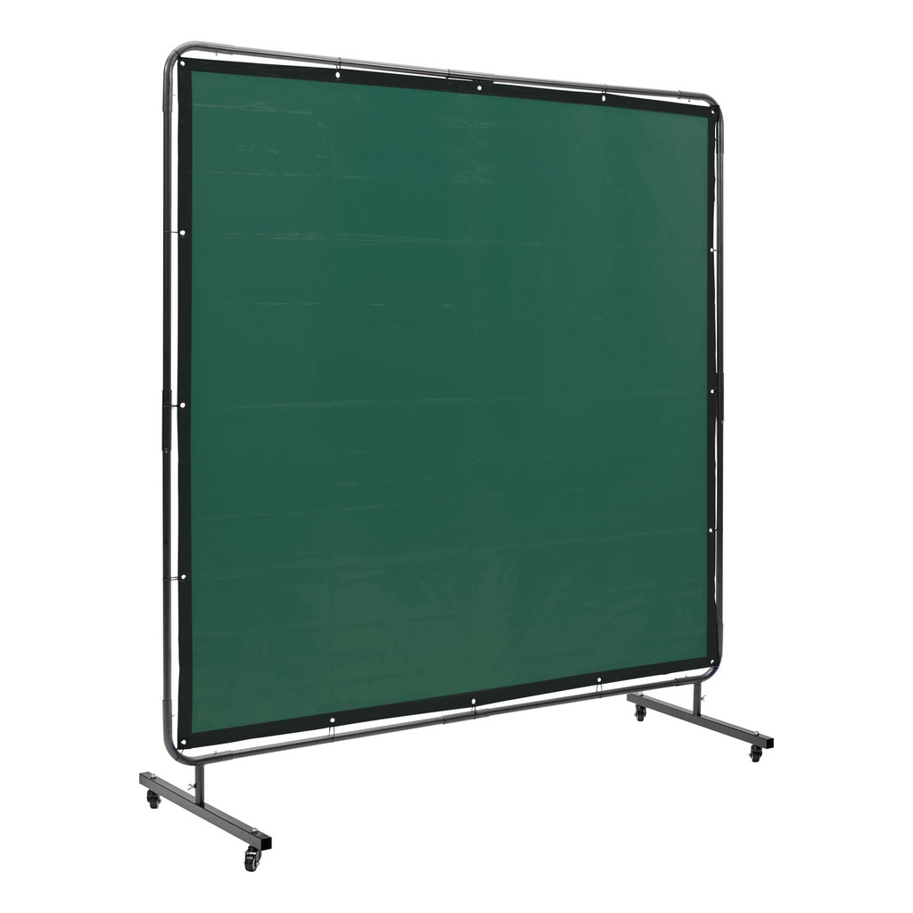 Pantalla de soldadura VEVOR con marco de 6' x 6' sobre 4 ruedas giratorias (2 bloqueables)