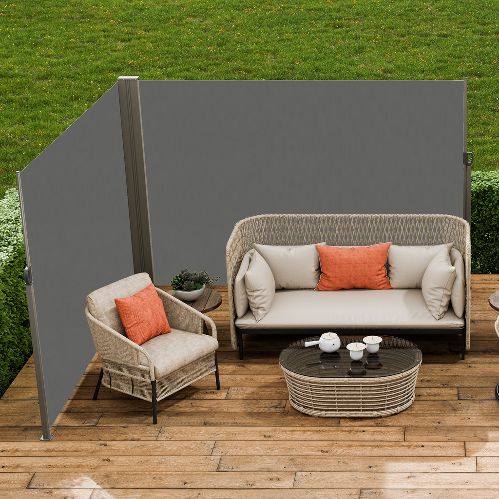 VEVOR Toldo lateral retráctil mampara de privacidad para exteriores de 79'' x 236'' impermeable de poliéster de 180 g