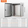 Caja eléctrica de acero VEVOR, 16" x 12" x 6", caja de protección eléctrica de acero inoxidable 304,