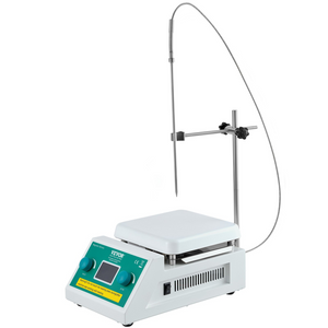 Placa calefactora con agitador magnético VEVOR máx. 572 °F/300 °C, 0-2000 RPM de 2000 ml con pantalla LED potencia de calentamiento de 500 W