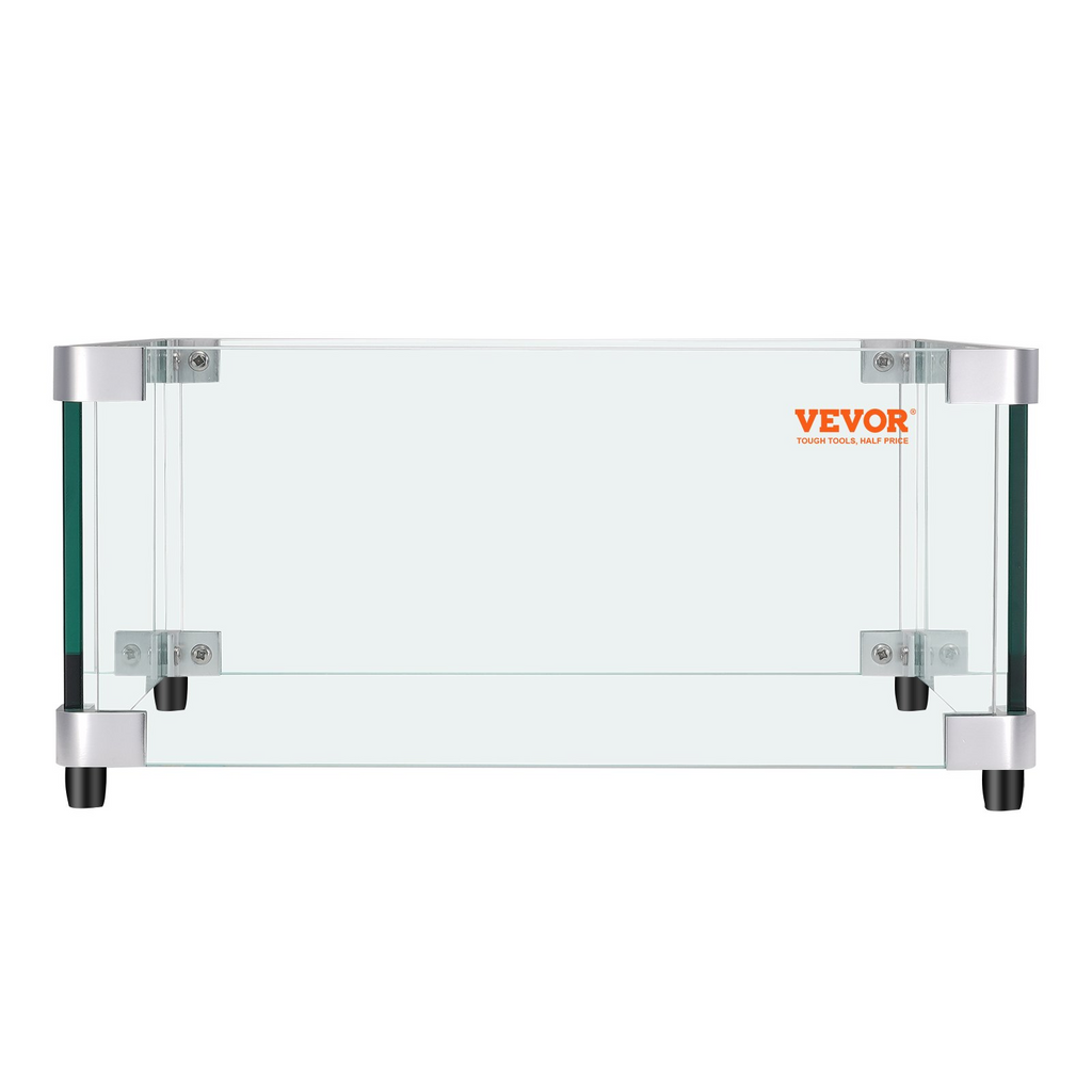 VEVOR Protector contra el viento para fogatas a gas para mesa de fuego cuadrada 21 x 21 x 7,5 pulgadas