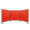 Pantalla de soldadura VEVOR con marco 6' x 6', 3 paneles resistente al fuego sobre 12 ruedas giratorias (6 bloqueables)