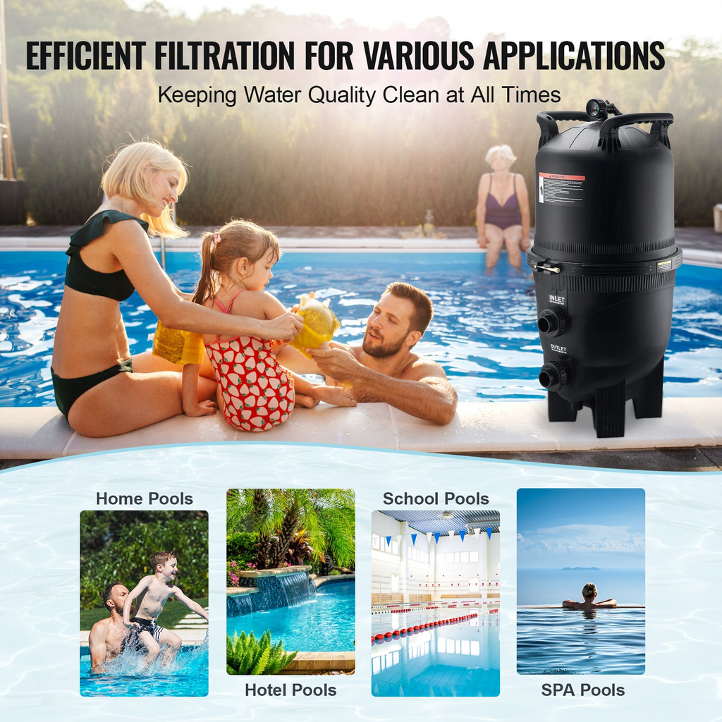 Filtro de piscina de cartucho VEVOR área de filtrado de 325 pies cuadrados para piscinas enterradas